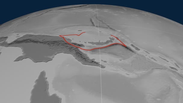 Güney Bismarck tektonik plaka. Yükseklik — Stok video
