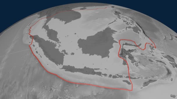 Sunda tectonic plate. Elevation — Stock Video