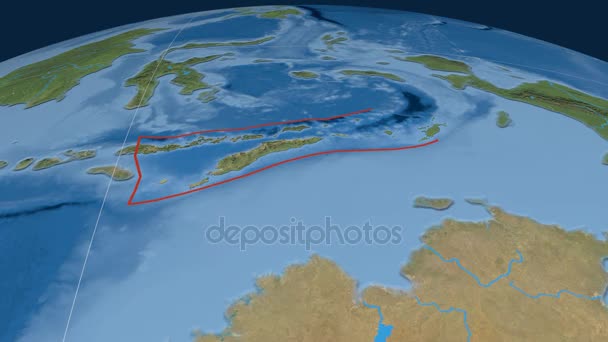 Timor tectonic plate. Satellite imagery — Stock Video