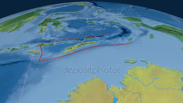 Placa tectónica de Timor. Topografia — Vídeo de Stock