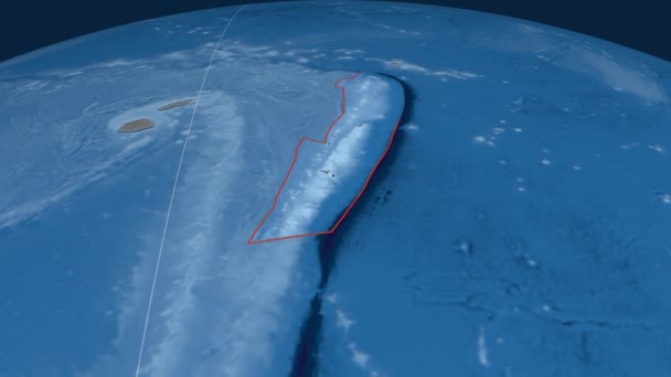 Tonga tectonic plate. Elevation and bathymetry — Stock Video