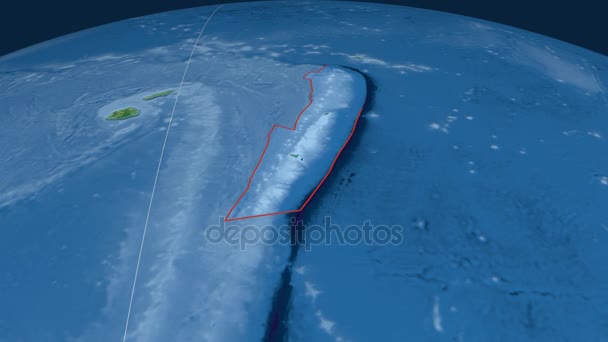 Tonga placca tettonica. Topografia — Video Stock