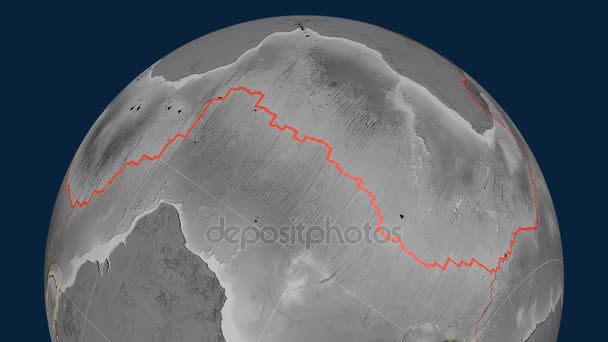 Afrika tektonik skisserat. Höjd gråskala — Stockvideo