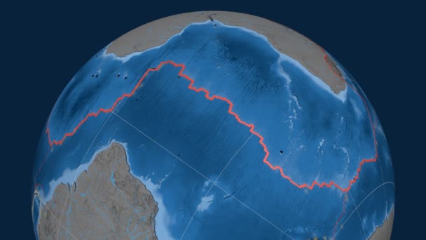 Africa tectonics featured. Topo y bathy — Vídeo de stock
