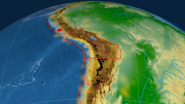 Altiplano tektonik skisserat. Fysisk — Stockvideo