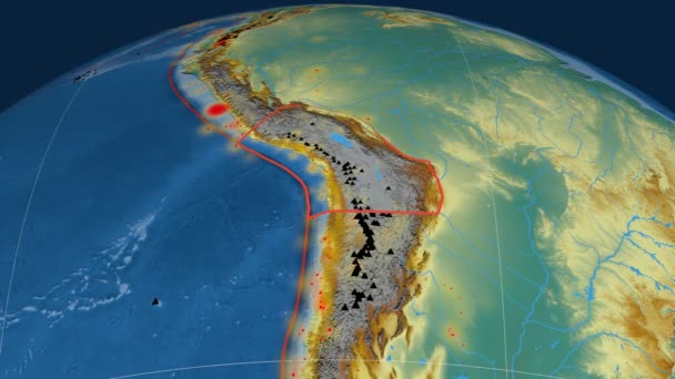 Tektonika Altiplano opisywany. Relief — Wideo stockowe