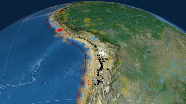 アルティプラーノ テクトニクスが紹介されました。衛星画像 — ストック動画