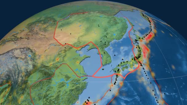 Amur tektonikus szerepelt. Természetes föld — Stock videók