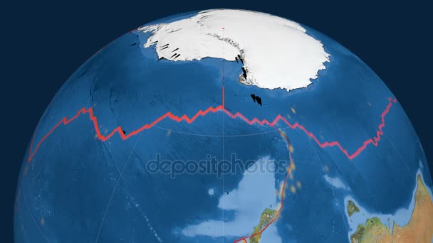 Tectônica Antártica em destaque. Imagens de satélite — Vídeo de Stock