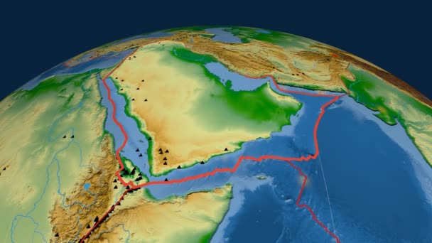 Арабия тектоника показана. Моккаль — стоковое видео