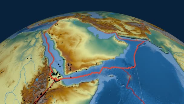 Arabia tectonics featured. Relief — Stock Video