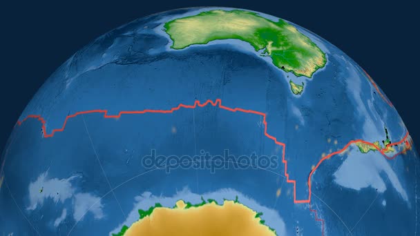Australië tektoniek featured. Fysieke — Stockvideo