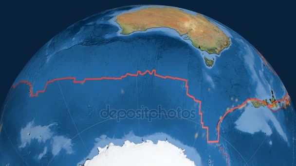 Australische Tektonik vorgestellt. Satellitenbilder — Stockvideo