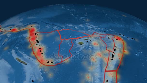Balmoral Reef Tektonik vorgestellt. Satellitenbilder — Stockvideo