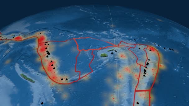 Balmoral Reef tektonické vystupoval. Topografie — Stock video