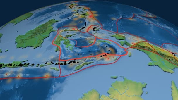 Banda Sea Tektonika opisywany. Naturalnych ziemi — Wideo stockowe