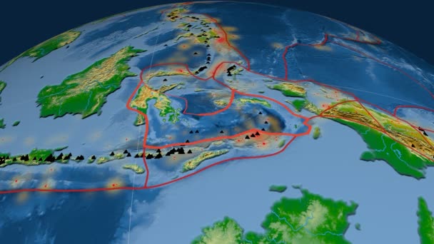 Banda Sea tektoniek featured. Fysieke — Stockvideo
