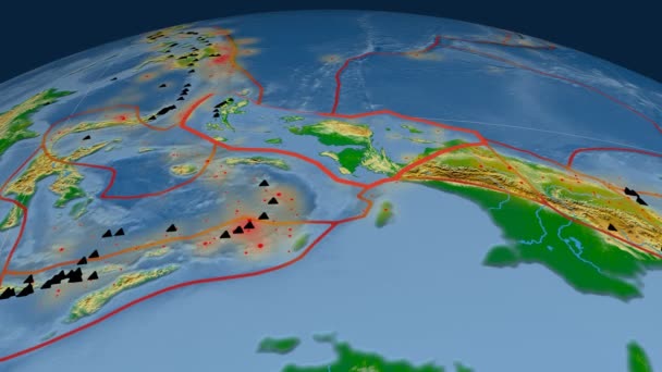 Aves Cabeza tectónica aparece. Física — Vídeo de stock