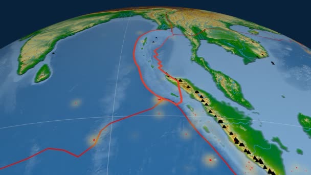 Burma-Tektonik vorgestellt. physisch — Stockvideo