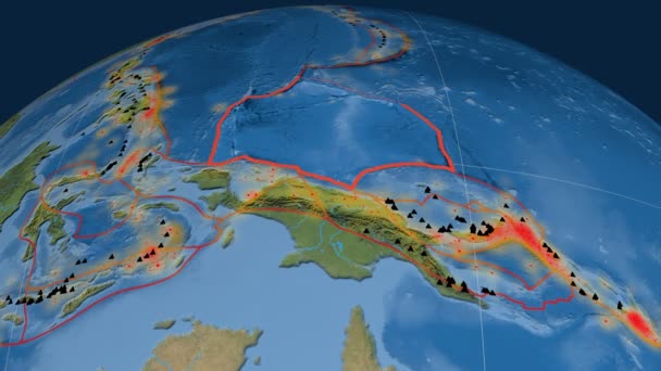 Caroline Tectonics apareció. Imágenes satelitales — Vídeos de Stock