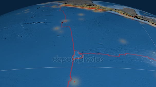 Galapagos-Tektonik vorgestellt. Topo und Bade — Stockvideo