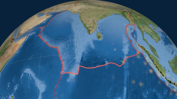 Indische Tektonik vorgestellt. Satellitenbilder — Stockvideo