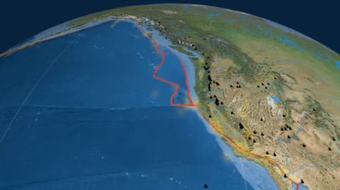 Juan De Fuca deniz yaşamı özellikli. Uydu görüntüleri