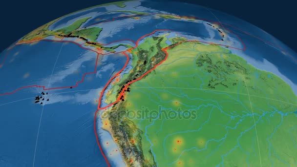 Tectónica de los Andes del Norte. Tierra natural — Vídeo de stock