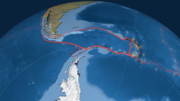 Scotia tectonics featured. Satellite imagery — Stock Video