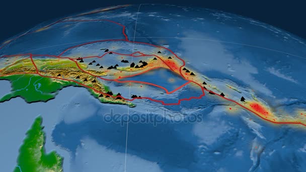 Tectónica del Mar de Salomón. Física — Vídeo de stock