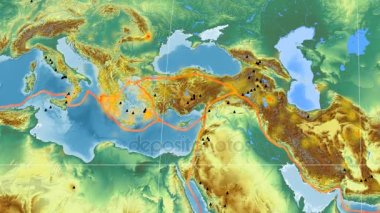 Ege deniz yaşamı özellikli. Yükseklik gri tonlamalı. Kavrayskiy VII projeksiyon