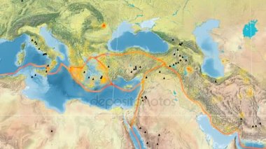 Ege deniz yaşamı özellikli. Yükseklik gri tonlamalı. Kavrayskiy VII projeksiyon