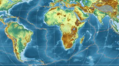 Ege deniz yaşamı özellikli. Yükseklik gri tonlamalı. Kavrayskiy VII projeksiyon