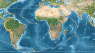 Afrika deniz yaşamı özellikli. Uydu görüntüleri. Mollweide projeksiyon