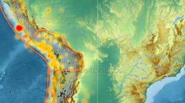 Altiplano deniz yaşamı özellikli. Kabartma. Mollweide projeksiyon