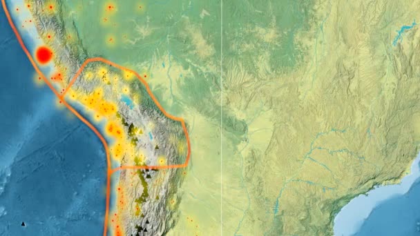 Tectónica del Altiplano. Topografía. Proyección de Kavrayskiy VII — Vídeo de stock