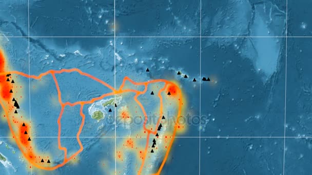 Balmoral Reef tectônica destaque. Topografia. Projecção de Kavrayskiy VII — Vídeo de Stock