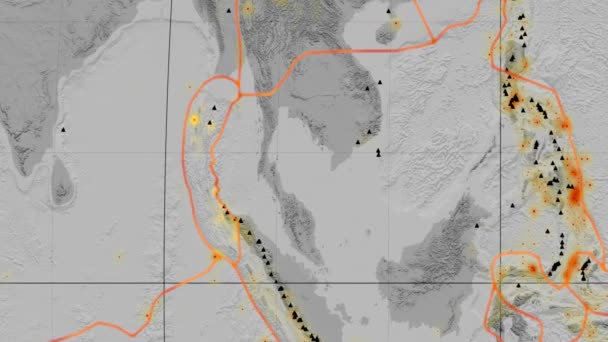 Burma deniz yaşamı özellikli. Yükseklik gri tonlamalı. Kavrayskiy VII projeksiyon — Stok video