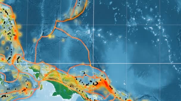 Caroline Tectonics apareció. Física. Proyección de Kavrayskiy VII — Vídeo de stock