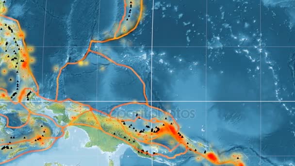 キャロラインのテクトニクスが紹介されました。地形。モルワイデ図法 — ストック動画