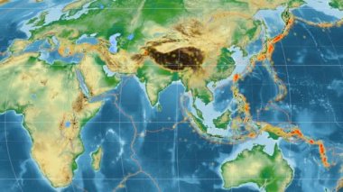 Hindistan deniz yaşamı özellikli. Fiziksel. Mollweide projeksiyon