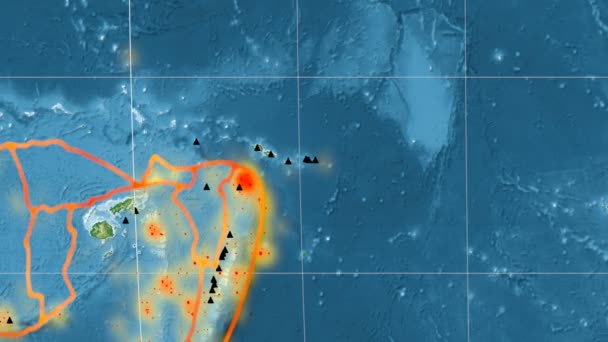 Tectónica de Futuna presentada. Física. Proyección de Kavrayskiy VII — Vídeo de stock