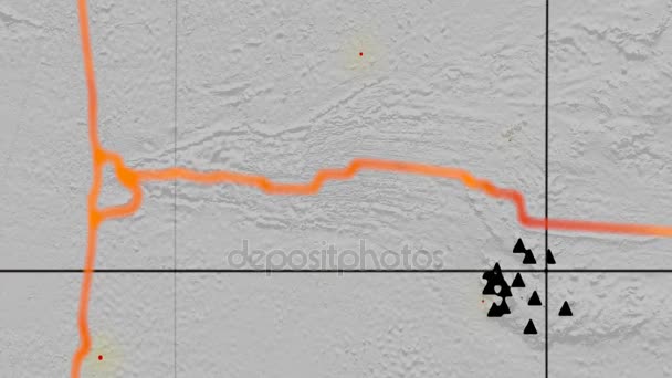 Галапагоські тектоніки ознаками. Висота відтінки сірого. Kavrayskiy Vii проекції — стокове відео