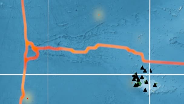 Galápagos tectônica destaque. Físico. Projecção de Kavrayskiy VII — Vídeo de Stock