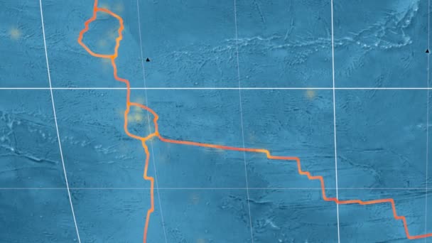 Juan Fernandez tettonica presenti. Immagini satellitari. Proiezione di Mollweide — Video Stock