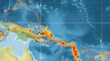 Kuzey Bismarck deniz yaşamı özellikli. Topografya. Mollweide projeksiyon