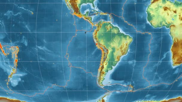 Tektonika Nazca opisywany. Ulgę. Kavrayskiy Vii projekcja — Wideo stockowe