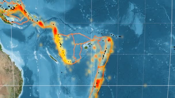 Nya Hebriderna tektonik skisserat. Satellitbilder. Kavrayskiy Vii projektion — Stockvideo