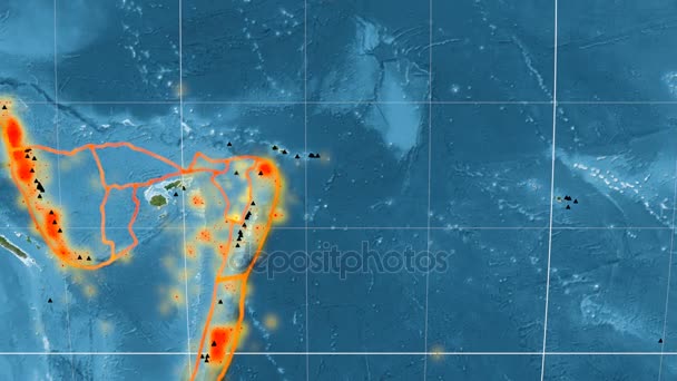 La tectonique Niuafou en vedette. Imagerie satellite. Projection de Mollweide — Video