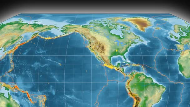 Amérique du Nord tectonique en vedette. Physique. Projection Kavrayskiy VII — Video